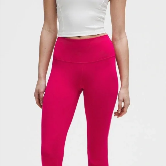 Lululemon Pink Wunder Train High Rise Tights With Pockets Size 6 - Picture 2 of 9